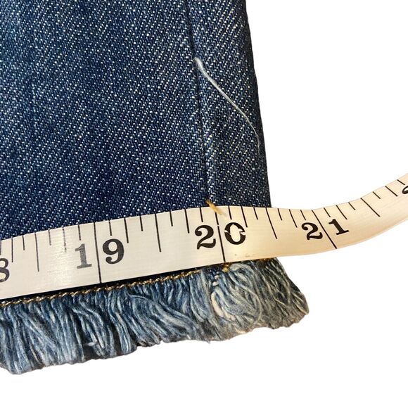 Route 66 Denim Skirt 5 Pocket Zip Fly Size 10 Distressed Raw Frey Hem Retro Y2K - Picture 9 of 11